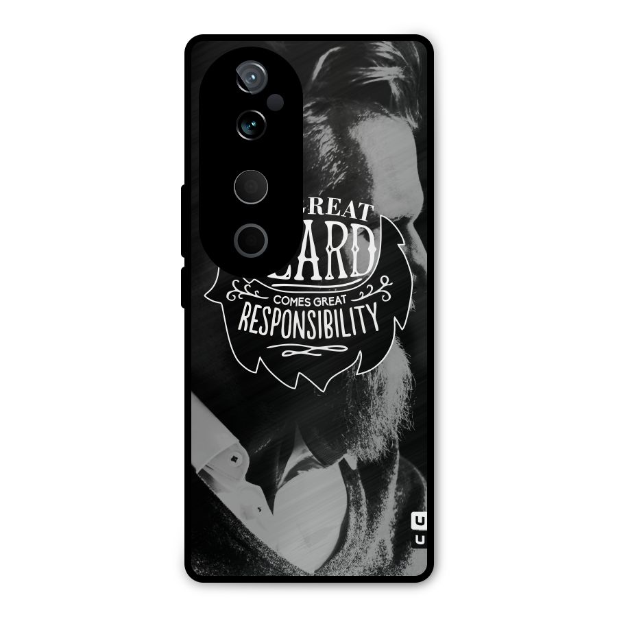 Beard Responsibility Quote Metal Back Case for Vivo T3 Ultra