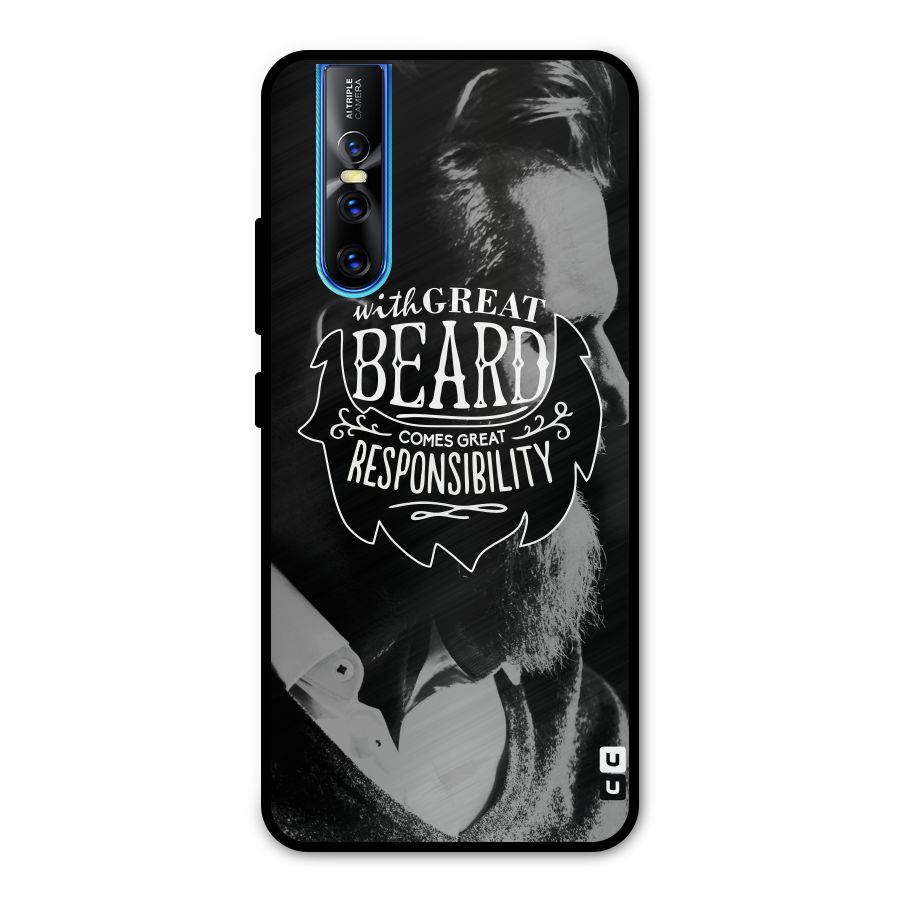 Beard Responsibility Quote Metal Back Case for Vivo V15 Pro
