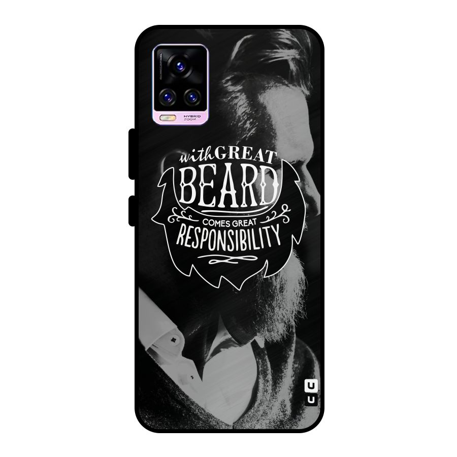 Beard Responsibility Quote Metal Back Case for Vivo V20 Pro