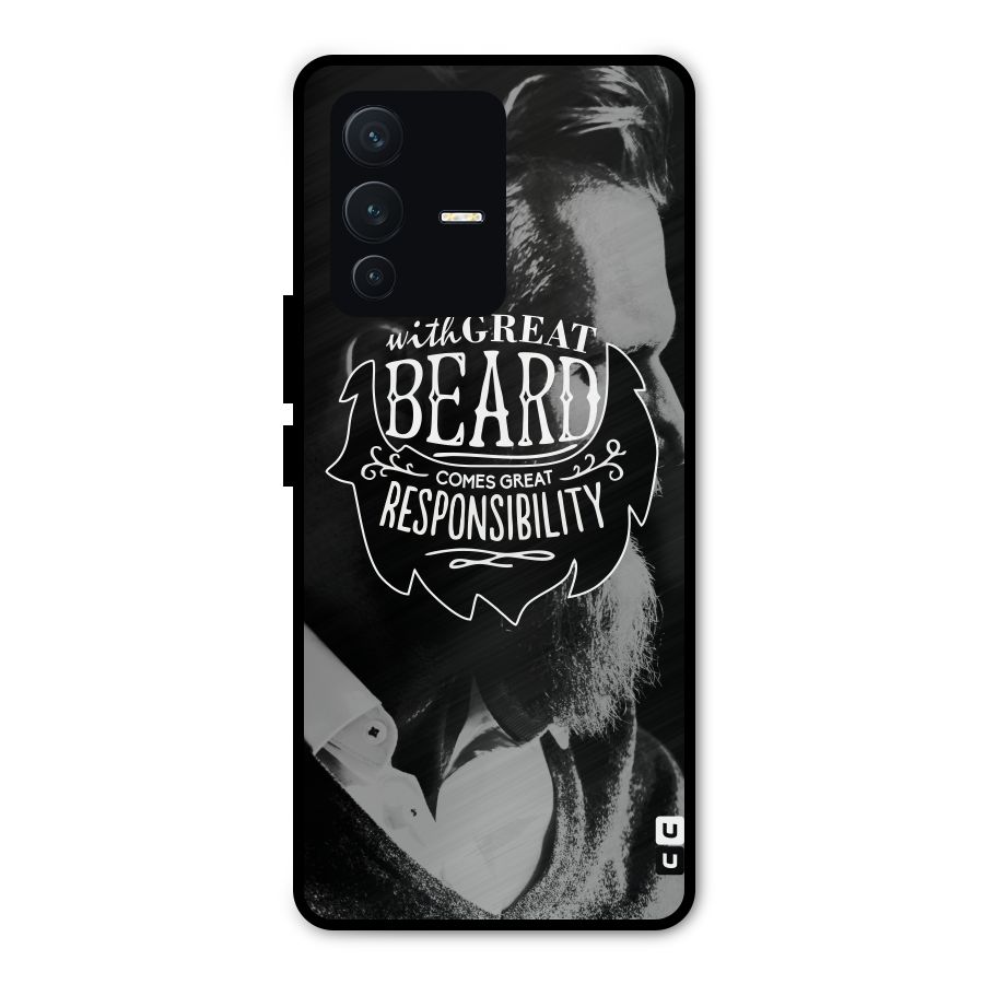 Beard Responsibility Quote Metal Back Case for Vivo V23 Pro
