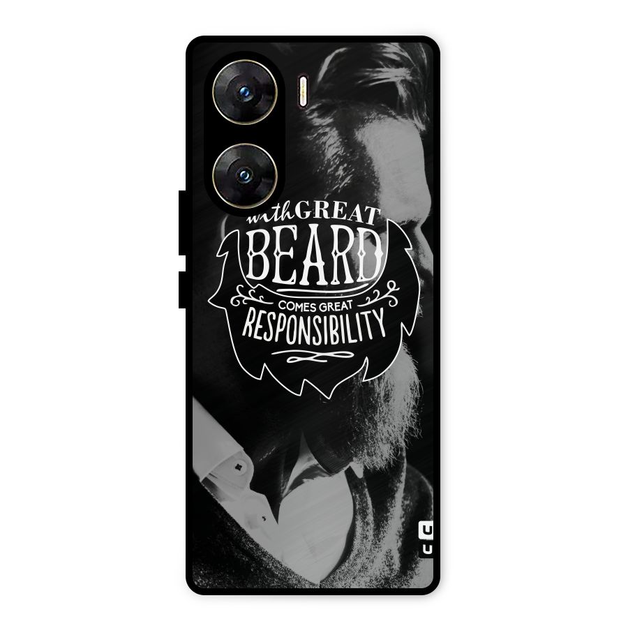 Beard Responsibility Quote Metal Back Case for Vivo V29e