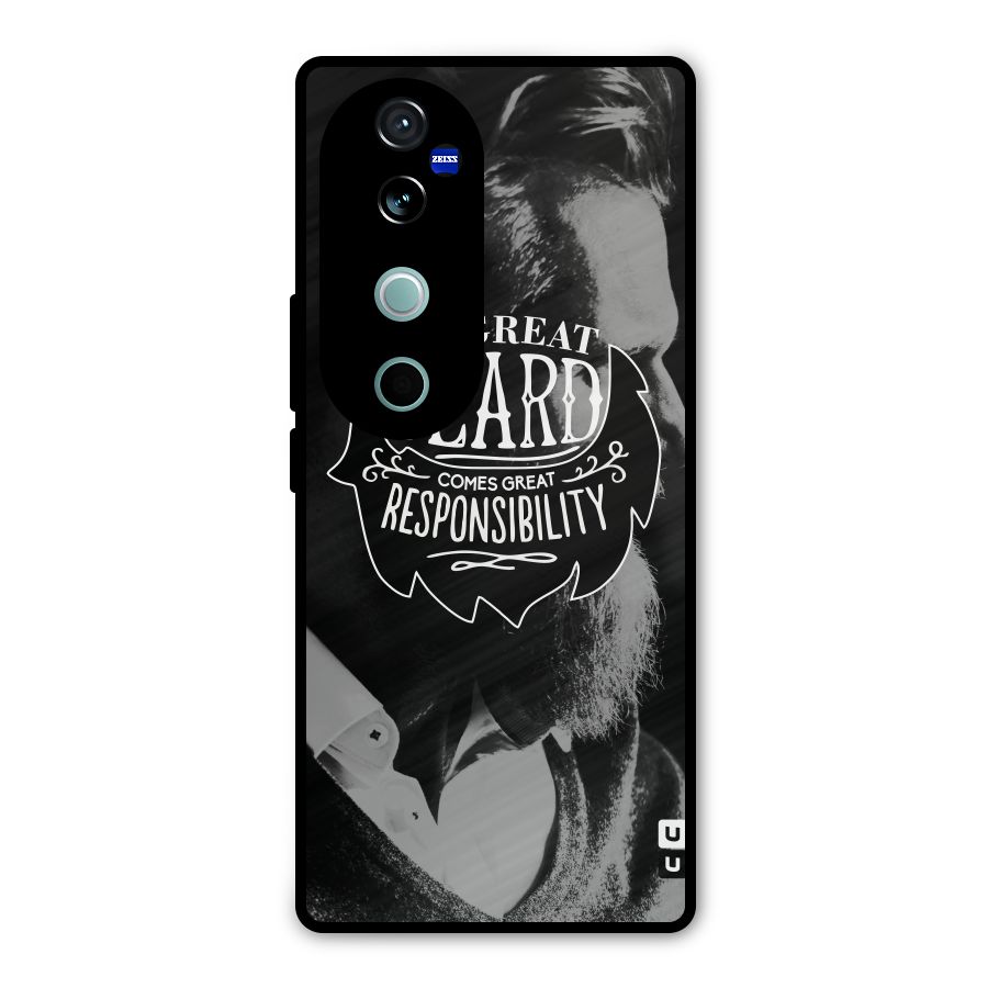 Beard Responsibility Quote Metal Back Case for Vivo V40