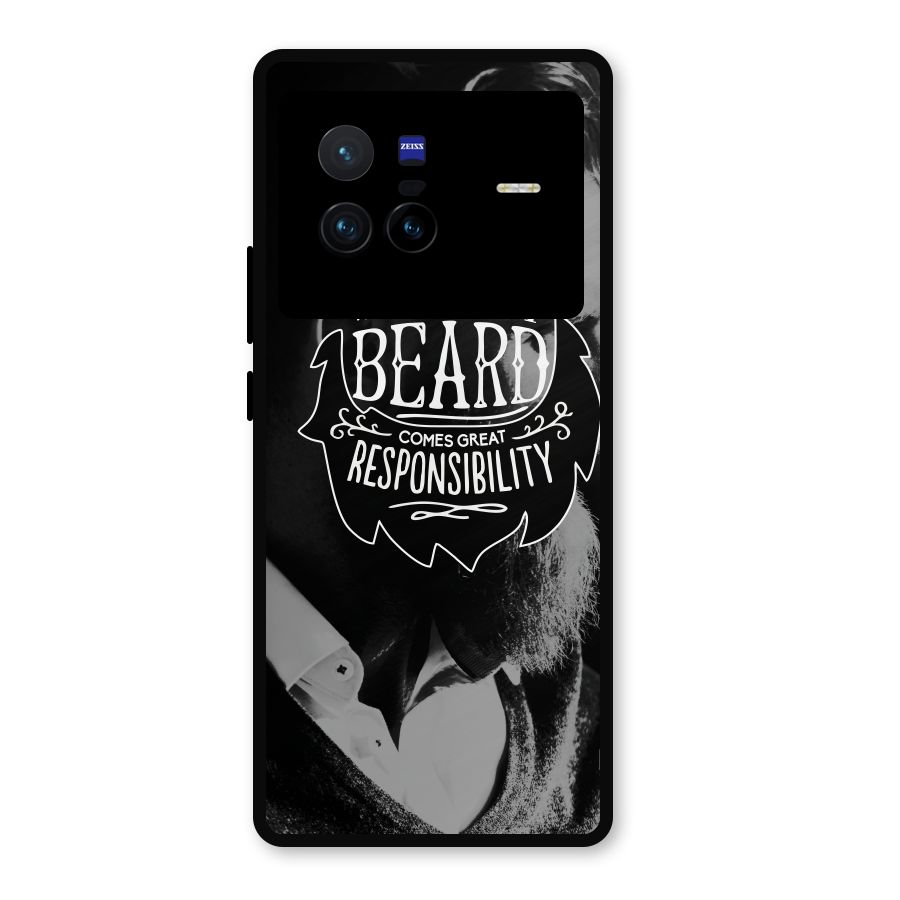 Beard Responsibility Quote Metal Back Case for Vivo X80