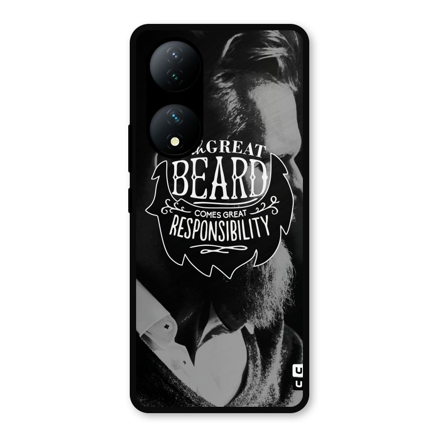 Beard Responsibility Quote Metal Back Case for Vivo Y100a