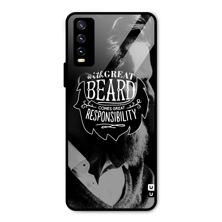 Beard Responsibility Quote Metal Back Case for Vivo Y20g