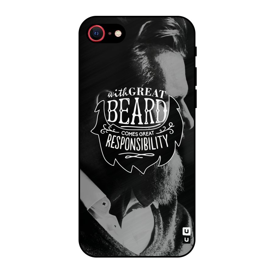 Beard Responsibility Quote Metal Back Case for iPhone SE 2020