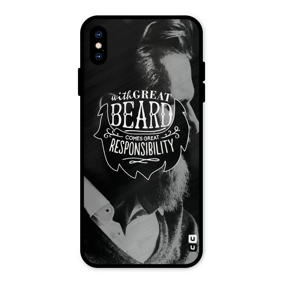 Beard Responsibility Quote Metal Back Case for iPhone XS Max