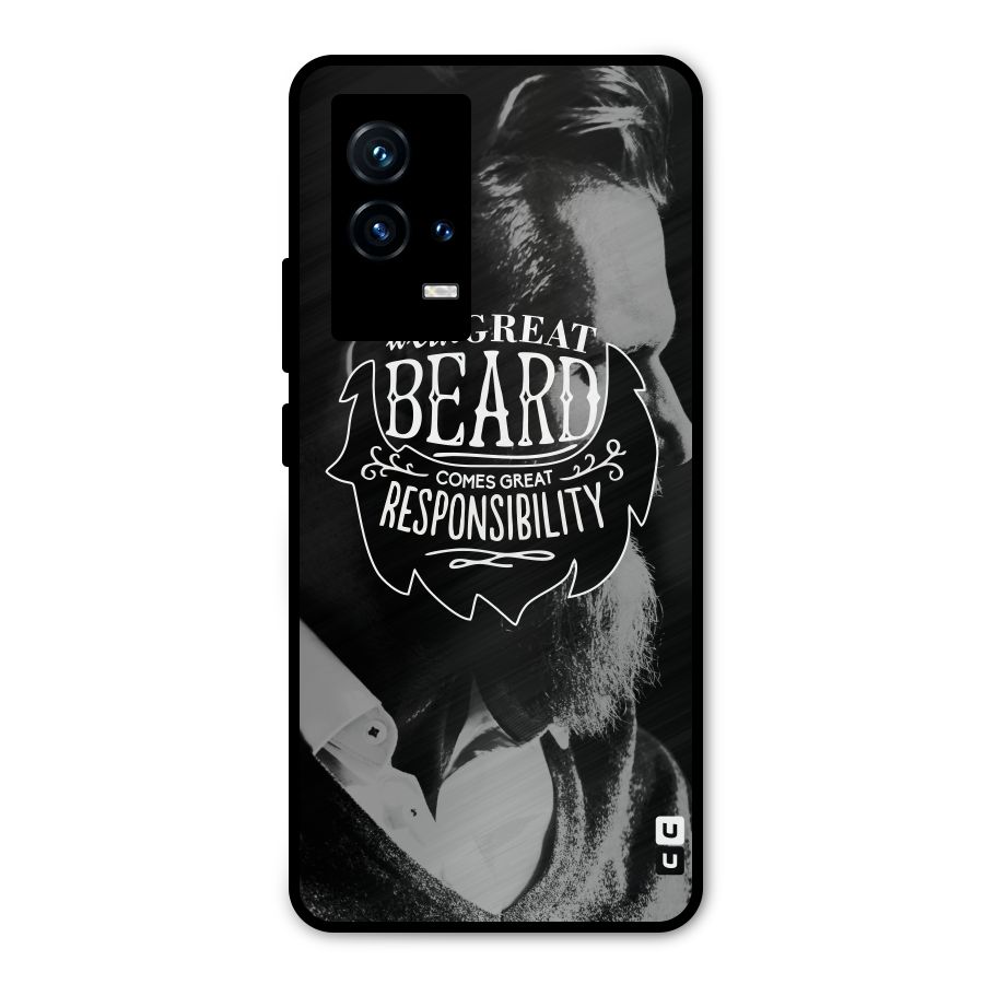 Beard Responsibility Quote Metal Back Case for iQOO 9 5G