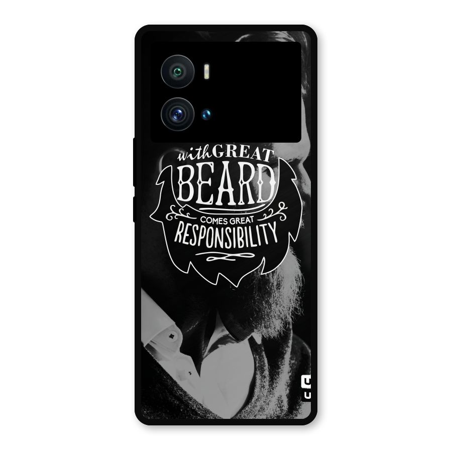 Beard Responsibility Quote Metal Back Case for iQOO 9 Pro