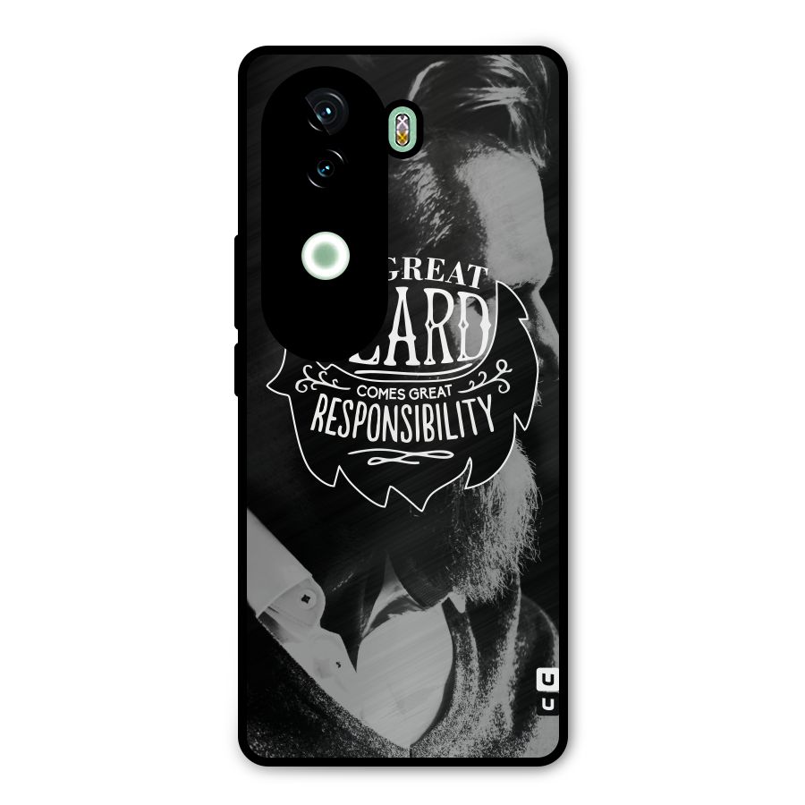 Beard Responsibility Quote Metal Back Case for iQOO Z9s