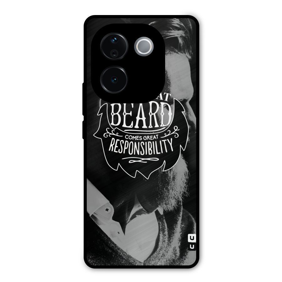 Beard Responsibility Quote Metal Back Case for iQOO Z9s Pro