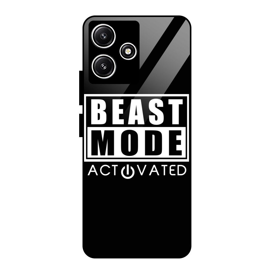 Beast Mode Activated Glass Back Case for Redmi 12 5G