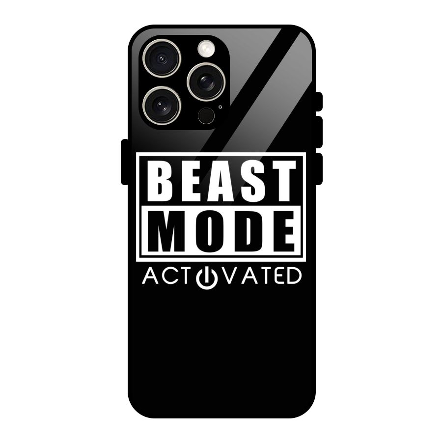Beast Mode Activated Glass Back Case for iPhone 15 Pro Max