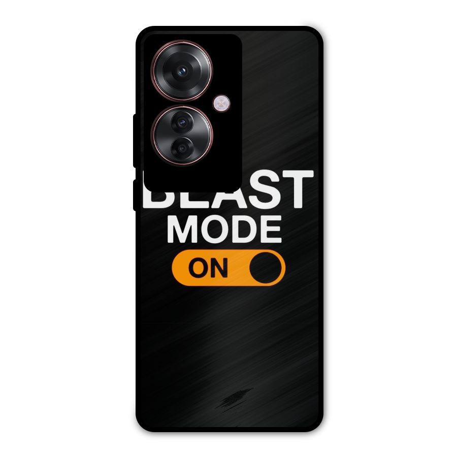 Beast Mode Switched On Metal Back Case for Oppo F25 Pro