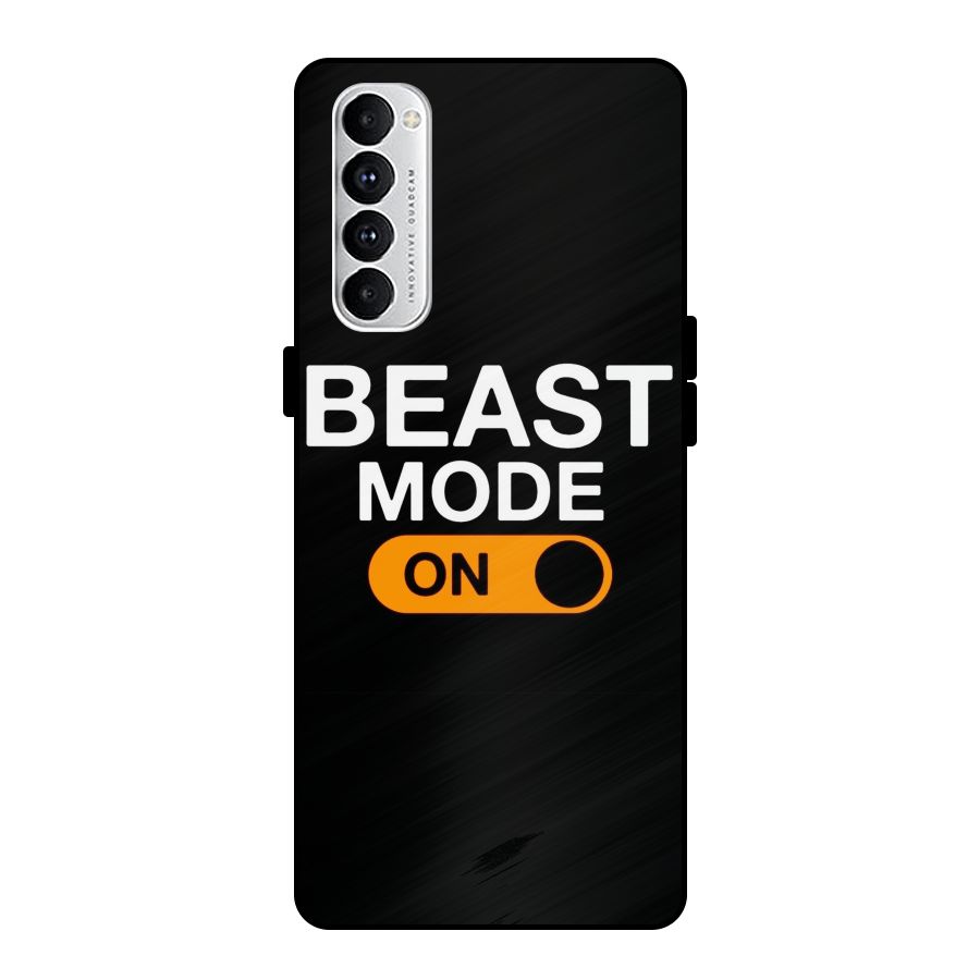 Beast Mode Switched On Metal Back Case for Oppo Reno4 Pro