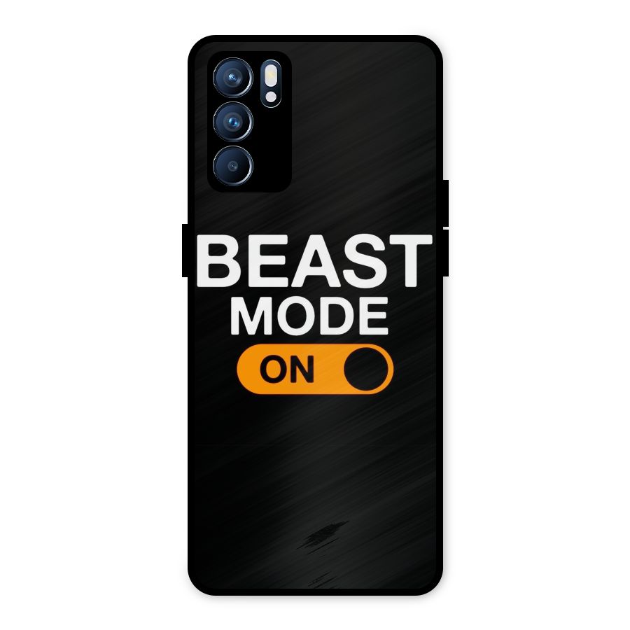 Beast Mode Switched On Metal Back Case for Oppo Reno6 5G