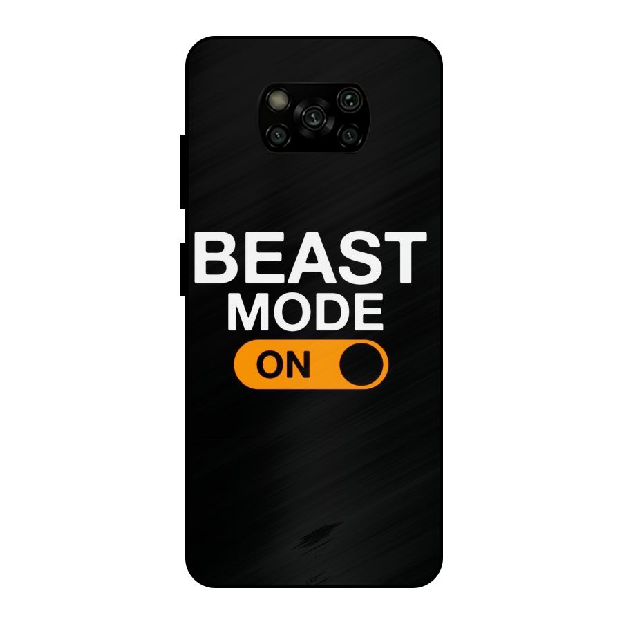 Beast Mode Switched On Metal Back Case for Poco X3