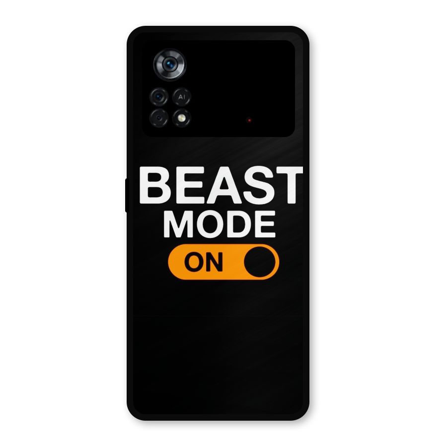 Beast Mode Switched On Metal Back Case for Poco X4 Pro 5G