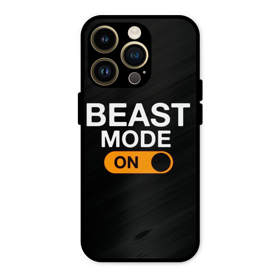 Beast Mode Switched On Metal Back Case for iPhone 14 Pro