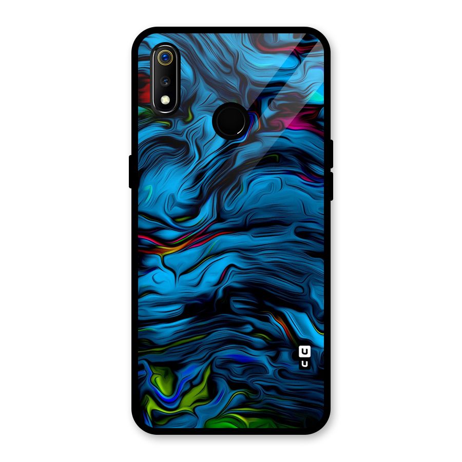 Beautiful Abstract Design Art Glass Back Case for Realme 3i