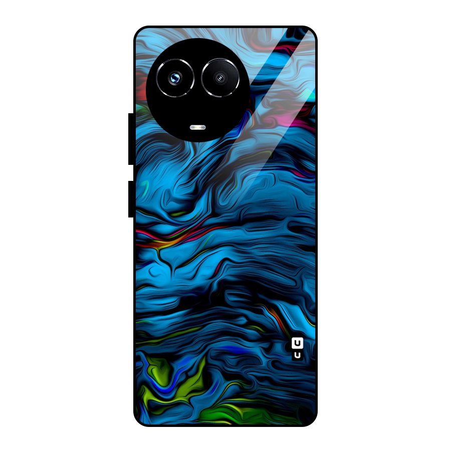 Beautiful Abstract Design Art Glass Back Case for Realme Narzo 60X