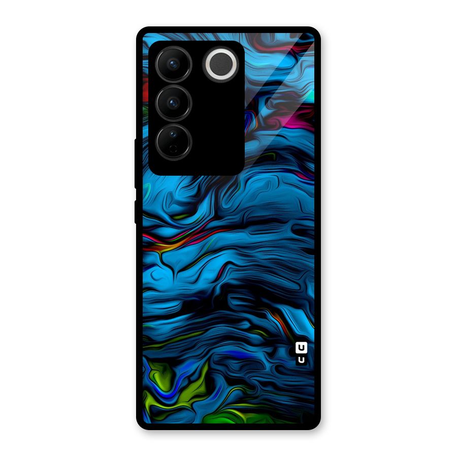 Beautiful Abstract Design Art Glass Back Case for Vivo V27 Pro