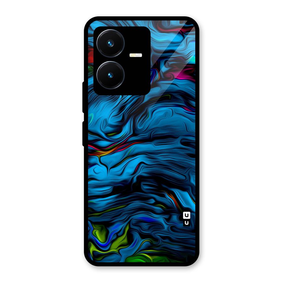 Beautiful Abstract Design Art Glass Back Case for Vivo Y22s