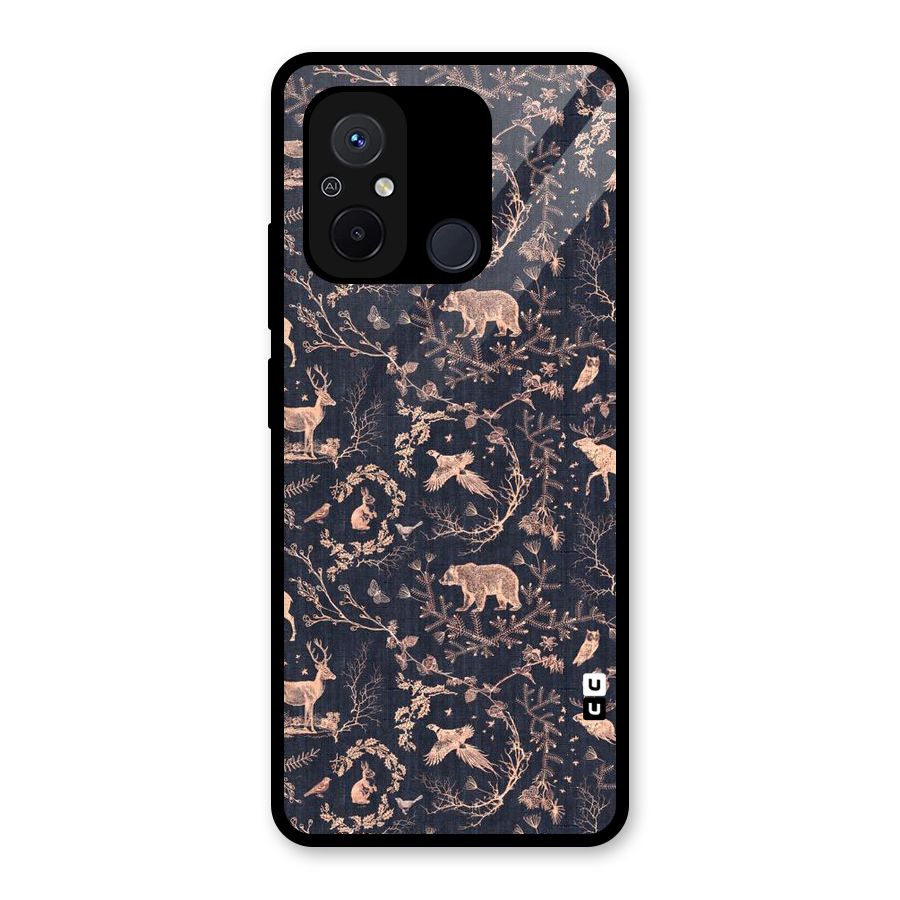 Beautiful Animal Design Glass Back Case for Redmi 12C