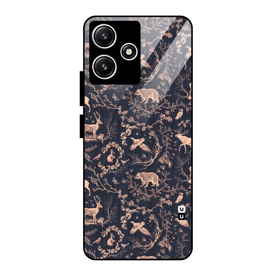 Beautiful Animal Design Glass Back Case for Redmi 12 5G