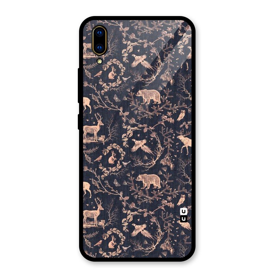 Beautiful Animal Design Glass Back Case for Vivo V11 Pro