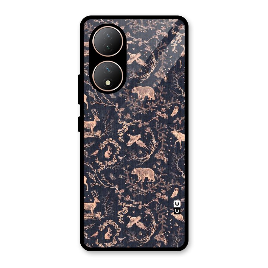 Beautiful Animal Design Glass Back Case for Vivo Y100A