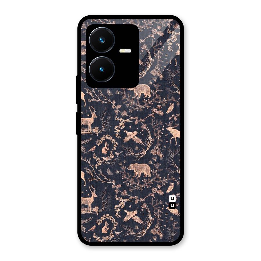 Beautiful Animal Design Glass Back Case for Vivo Y22s