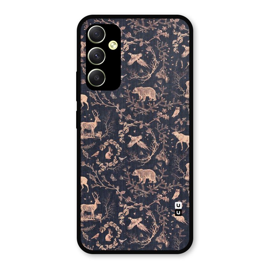 Beautiful Animal Design Metal Back Case for Galaxy A34