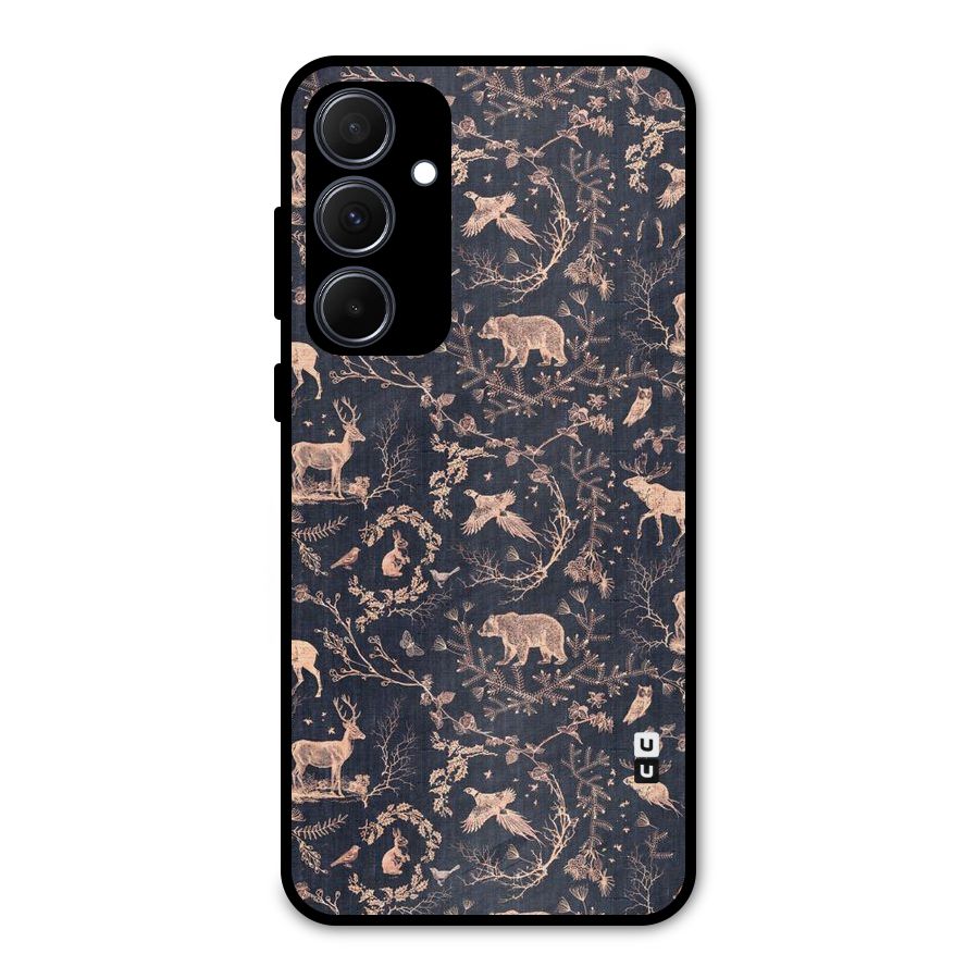 Beautiful Animal Design Metal Back Case for Galaxy A35