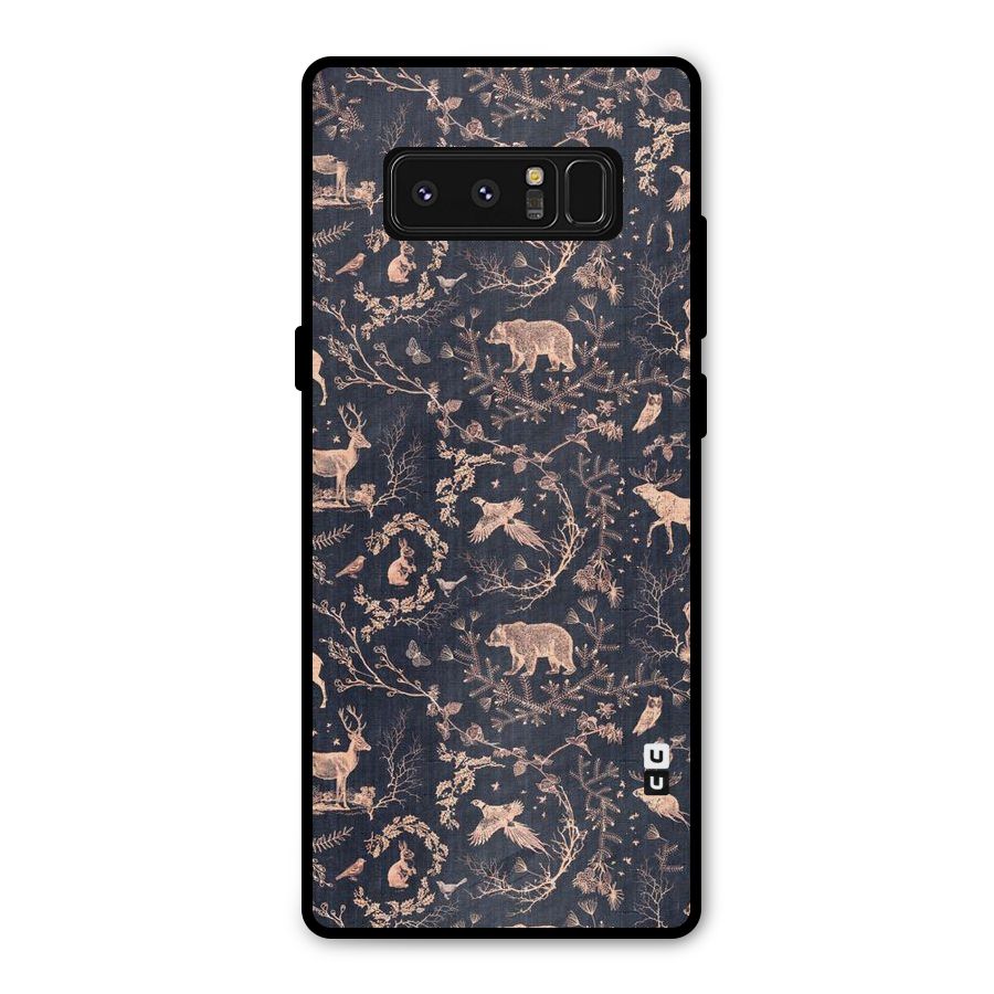 Beautiful Animal Design Metal Back Case for Galaxy Note 8