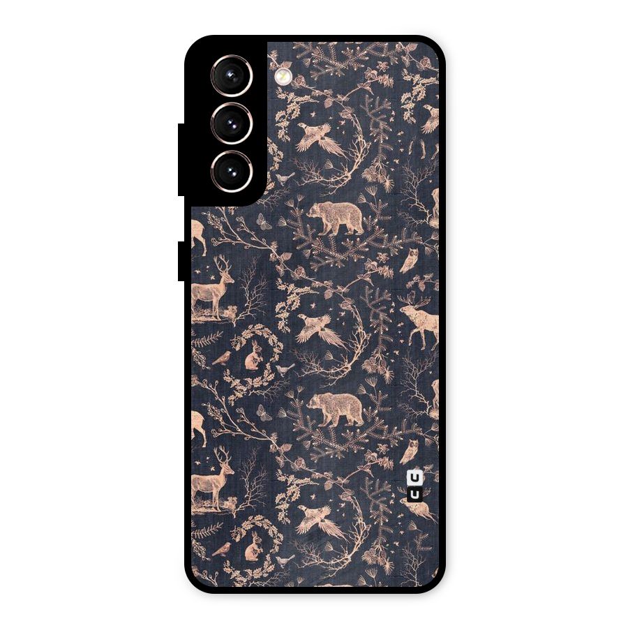 Beautiful Animal Design Metal Back Case for Galaxy S21 5G