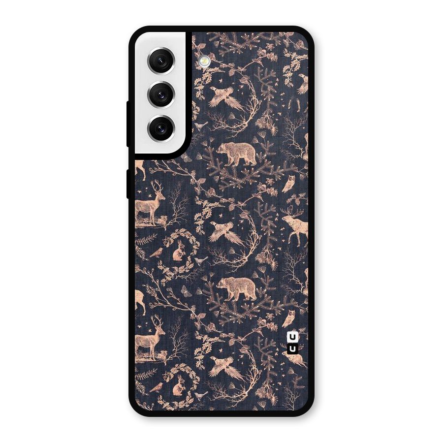 Beautiful Animal Design Metal Back Case for Galaxy S21 FE 5G