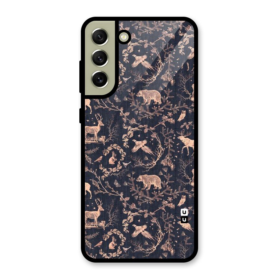 Beautiful Animal Design Metal Back Case for Galaxy S21 FE 5G (2023)
