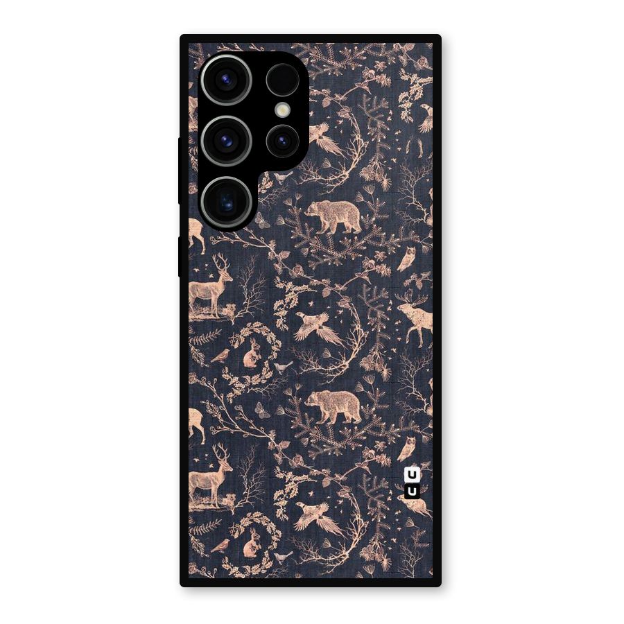 Beautiful Animal Design Metal Back Case for Galaxy S23 Ultra