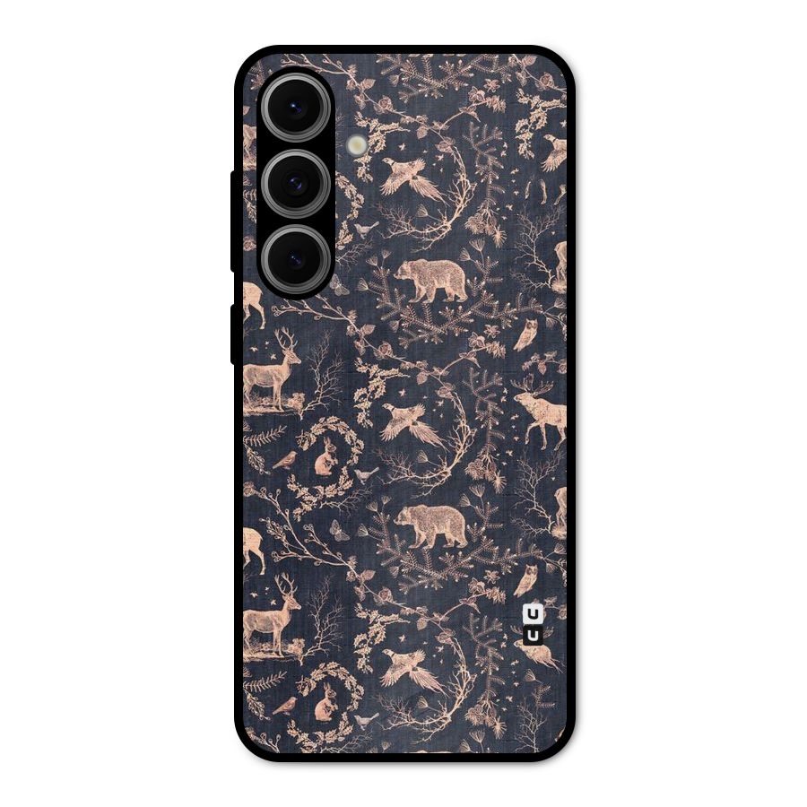 Beautiful Animal Design Metal Back Case for Galaxy S24 FE