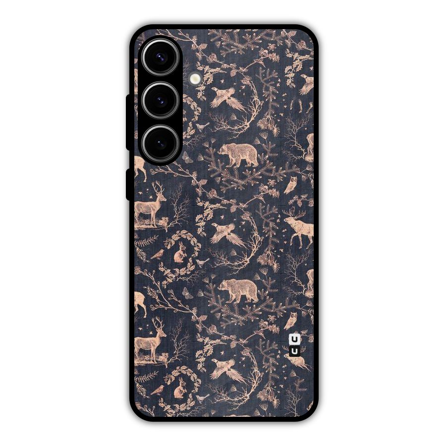 Beautiful Animal Design Metal Back Case for Galaxy S24 Plus