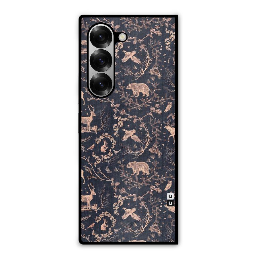 Beautiful Animal Design Metal Back Case for Galaxy Z Fold6