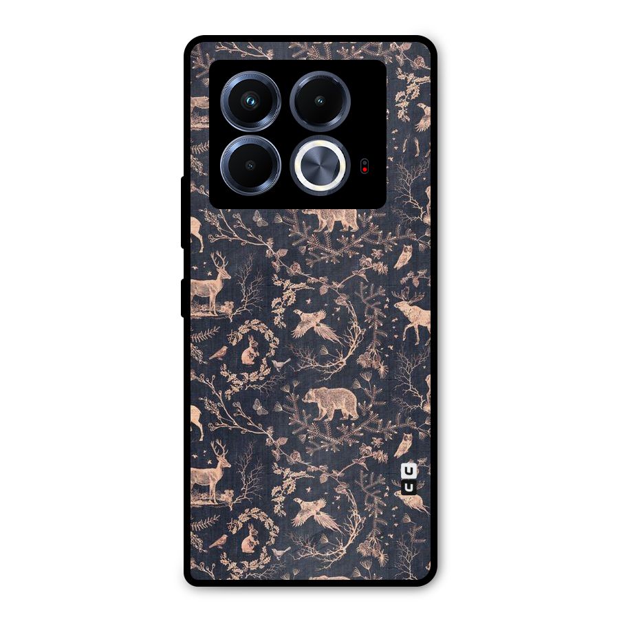 Beautiful Animal Design Metal Back Case for Infinix Note 40 5G