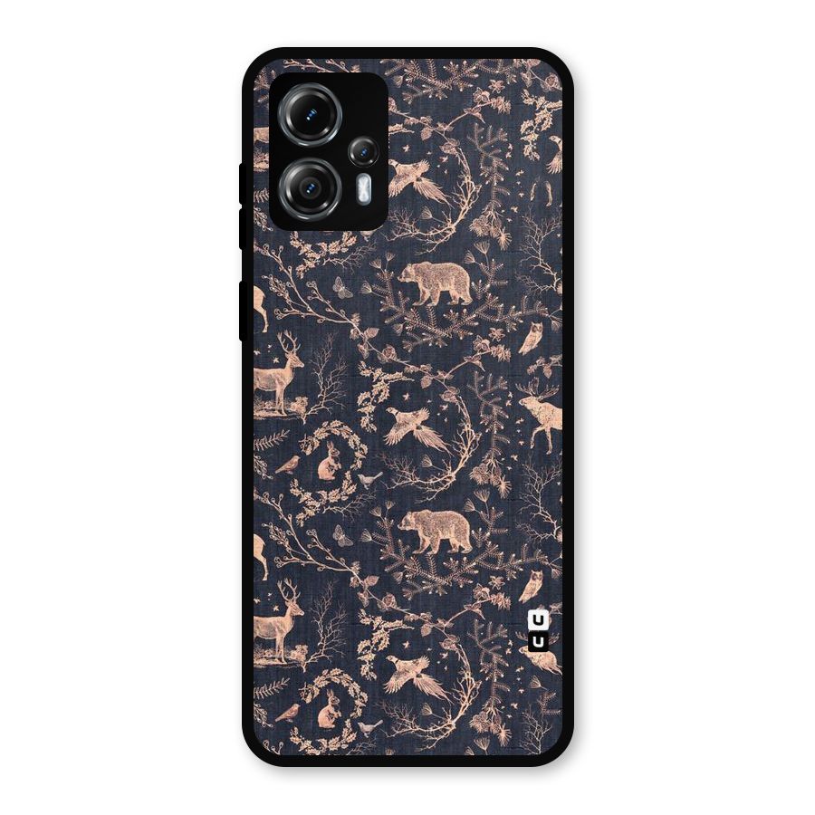 Beautiful Animal Design Metal Back Case for Moto G13
