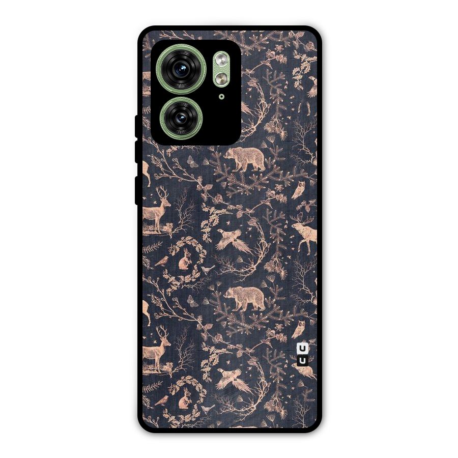 Beautiful Animal Design Metal Back Case for Motorola Edge 40 5G