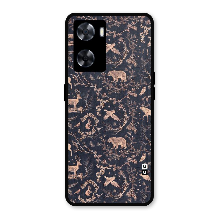 Beautiful Animal Design Metal Back Case for Oppo A57 2022
