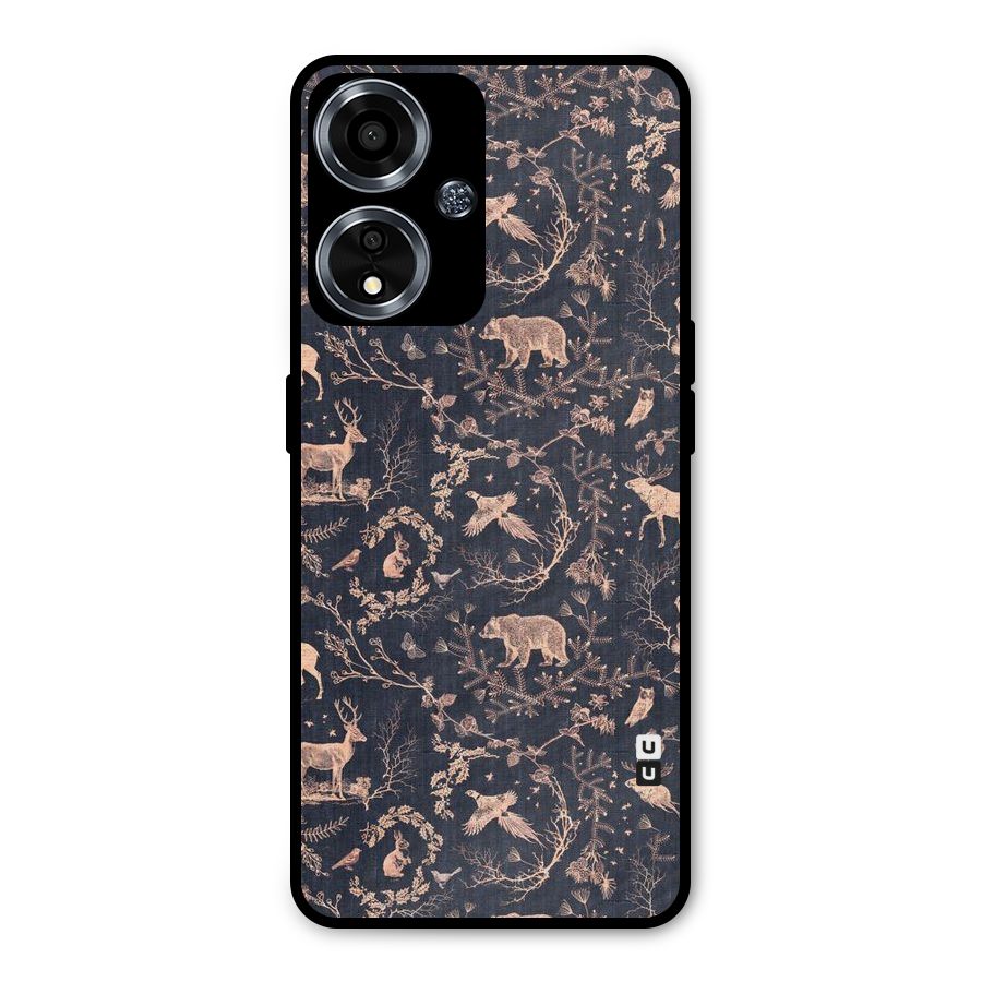 Beautiful Animal Design Metal Back Case for Oppo A59