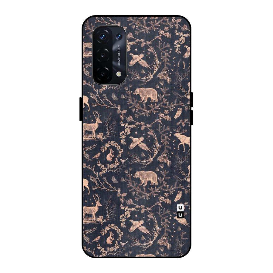 Beautiful Animal Design Metal Back Case for Oppo A74 5G