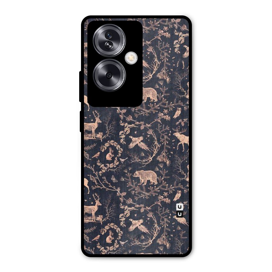 Beautiful Animal Design Metal Back Case for Oppo A79 5G