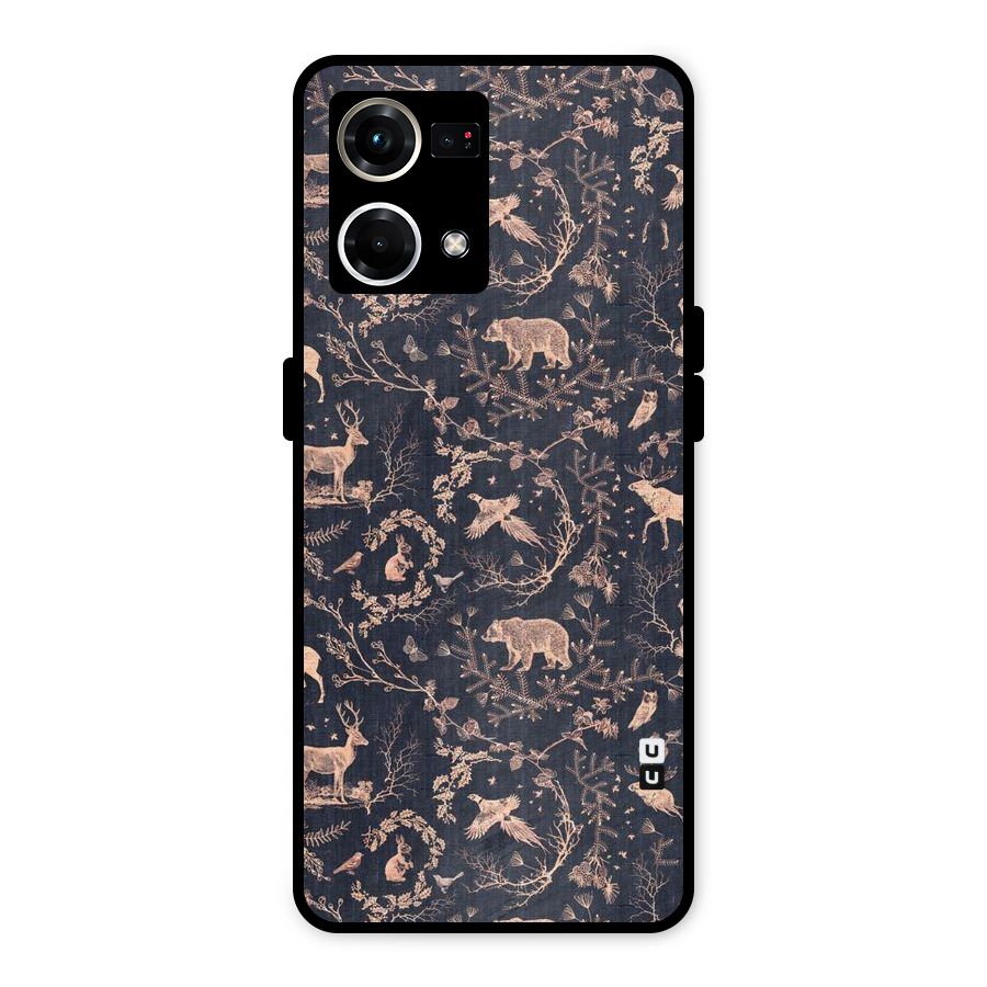 Beautiful Animal Design Metal Back Case for Oppo F21s Pro 4G